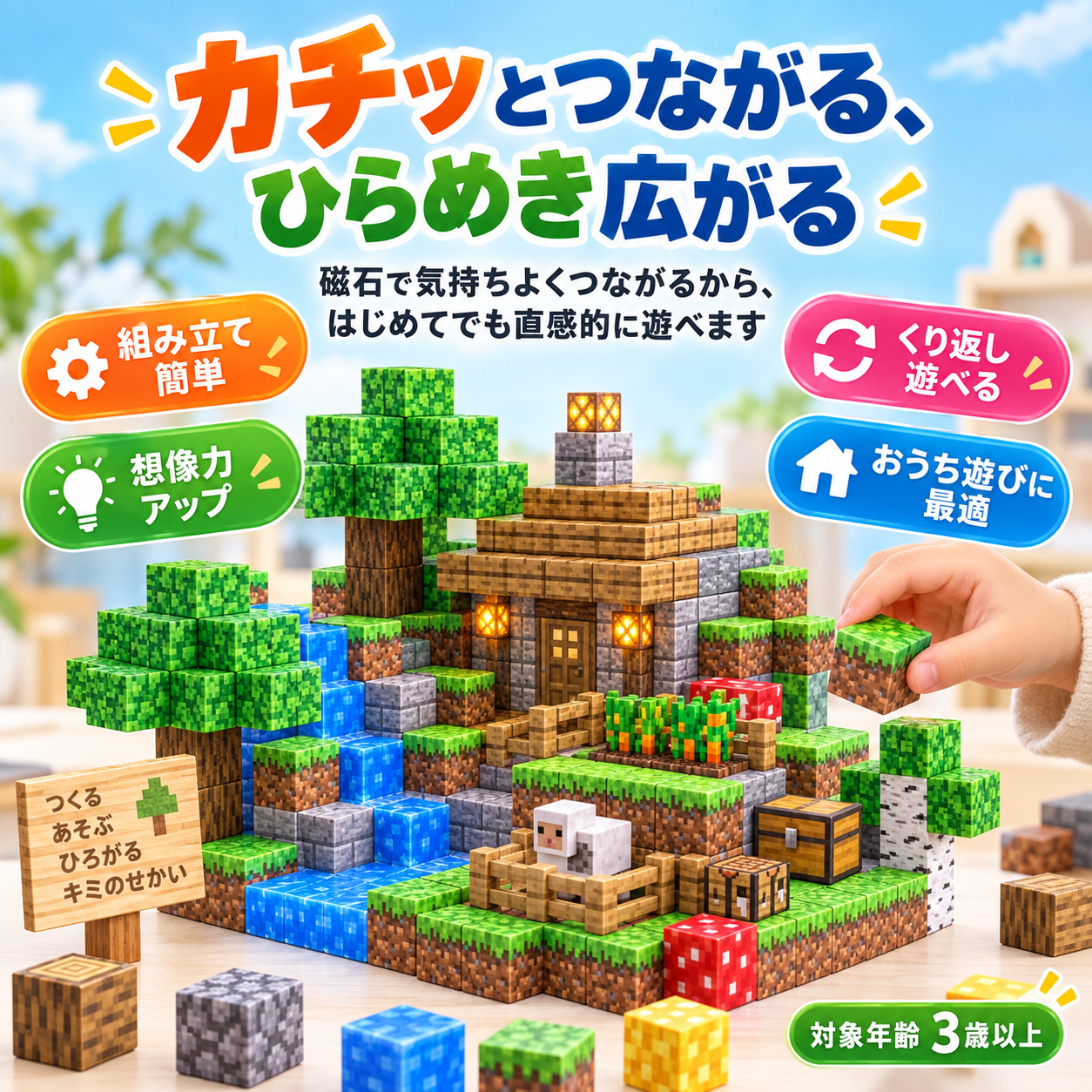 全面に磁石を内蔵したマグネットブロック