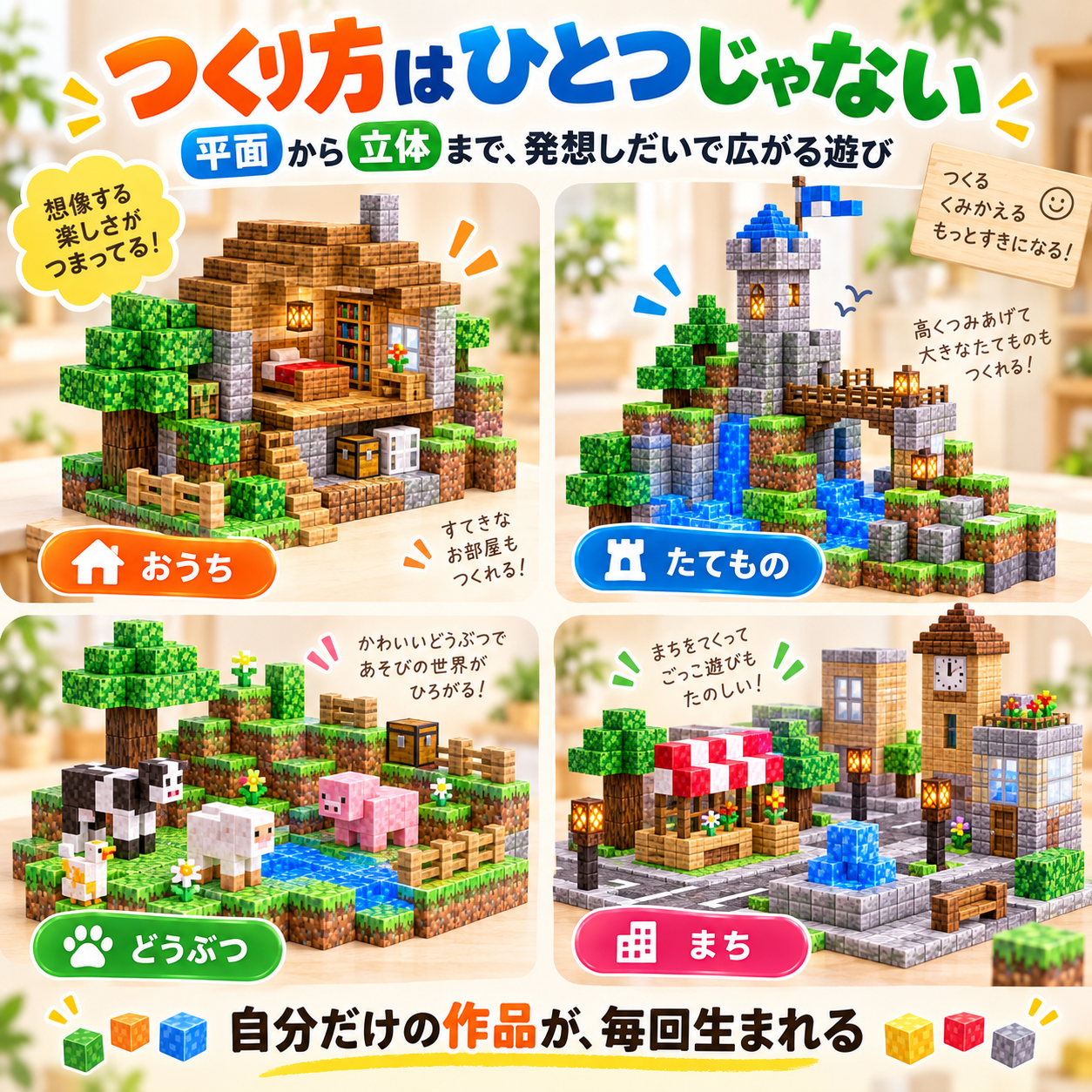 おうち・たてもの・どうぶつ・まち — つくり方はひとつじゃない